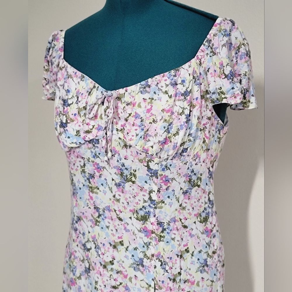 Juniors' SO Sweetheart Flutter Sleeve Mini Dress Floral Multicolor Size XL - Picture 5 of 12